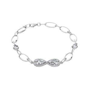 Armband 925 Silber rhodiniert mit Zirkonia, Infinity