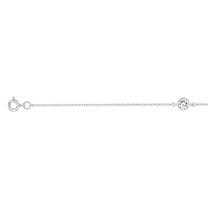 Armband 925 Silber rhodiniert mit Zirkonia Solitär 19cm