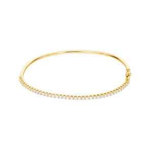 Bracelet jonc or jaune 750/18 ct avec diamants 1.00 ct H/si