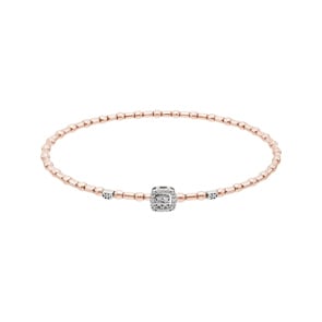 Armreif 750/18 K Rosé-/ Weissgold mit Diamanten 0.12 ct H/si