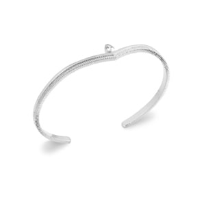 Armreif 925 Silber rhodiniert mit Zirkonia Tropfen Ø 58mm