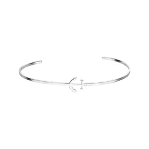 Armreif offen 925 Silber rhodiniert 58 x 48mm, Anker