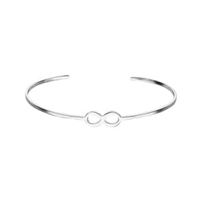 Armreif offen 925 Silber rhodiniert 58 x 48mm, Infinity