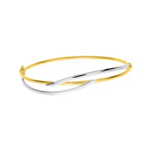 Armreif oval 750/18 K Gelb-/Weissgold