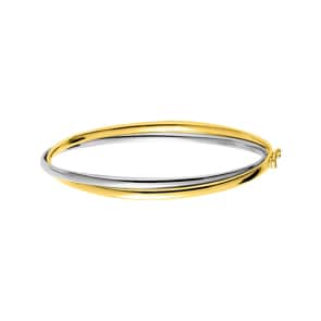 Armreif oval 750/18 K Gelb-/Weissgold