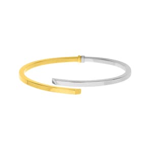Armreif oval 750/18 K Gelb-/Weissgold 3mm
