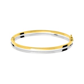 Armreif oval 750/18 K Gelb-/Weissgold 5mm