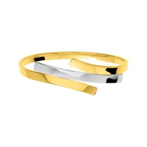 Armreif oval 750/18 K Gelb-/Weissgold 5mm