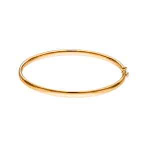 Bracelet Jonc ouvrant ovale or jaune 750/18 ct 4mm - 52x62mm
