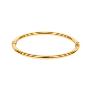 Bracelet Jonc ouvrant ovale or jaune 750/18 ct lisse 4mm - 50x60mm