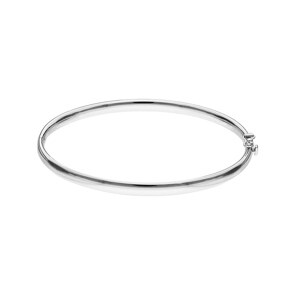 Bracelet Jonc ouvrant ovale or gris 750/18 ct 4mm - 52x62mm