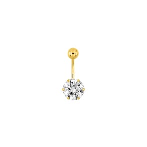 Bauchpiercing 375/9 K Gelbgold mit Zirkonia