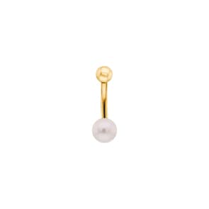 Bauchpiercing 750/18 K Gelbgold mit Süsswasserperle