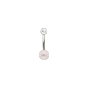 Bauchpiercing 750/18 K Weissgold mit Süsswasserperle