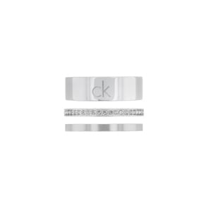 Calvin Klein Damenring Trio Silbrig