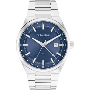 Calvin Klein Distinguish GMT Silbrig / Blau