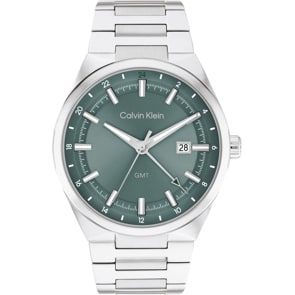 Calvin Klein Distinguish GMT Silbrig / Grün