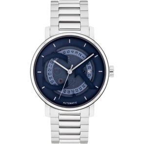 Calvin Klein Iconic Automatic Date Silbrig / Blau