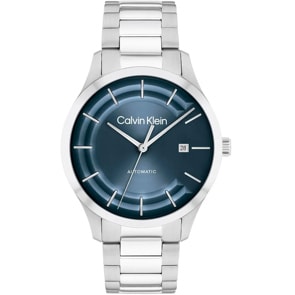 Calvin Klein Iconic Automatique Date Argenté / Bleu
