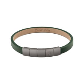Calvin Klein Lederarmband Minimalistic Sqaures Grün