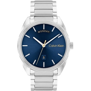 Calvin Klein Progress Day Date Silbrig / Blau