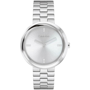 Calvin Klein Twisted Bezel Silbrig 