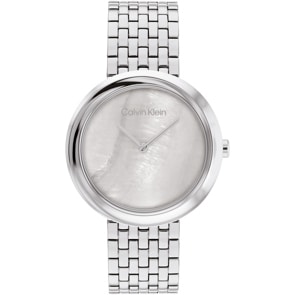 Calvin Klein Twisted Bezel Silbrig / Perlmutt