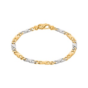 Bracelet carrera poli or bicolore 750/18 ct 5.0mm - 19cm