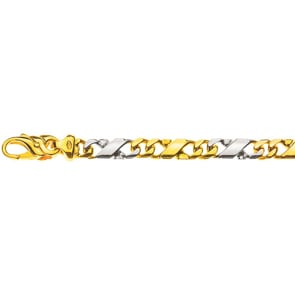 Bracelet carrera poli or bicolore 750/18 ct 5.0mm - 22cm