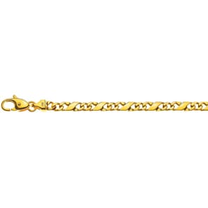 Bracelet carrera poli or jaune 750/18 ct 4.0mm - 22cm