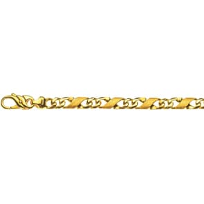 Bracelet carrera satiné or jaune 750/18 ct 5.0mm - 19cm