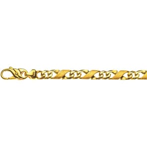 Bracelet carrera satiné or jaune 750/18 ct 5.0mm - 22cm