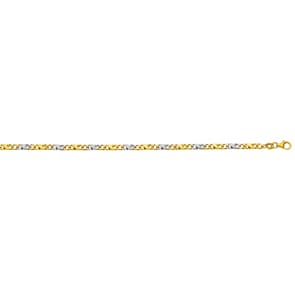 Collier carrera satiné or bicolore 750/18 ct 3.5mm