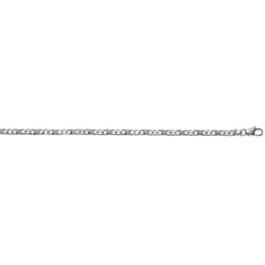 Carrera-Kette satiniert 750/18 K Weissgold 4.0mm