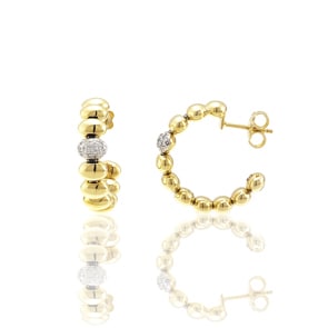 Chimento Armillas Acqua Créoles or jaune 750 avec diamants 0.13 ct G/vs
