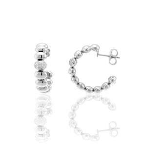 Chimento Armillas Acqua Créoles or gris 750 avec diamants 0.13 ct G/vs