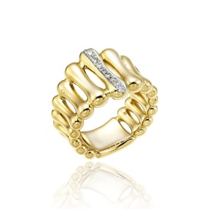 Chimento Bamboo Over Damenring 750 Gelbgold mit Diamanten 0.13 ct G/vs