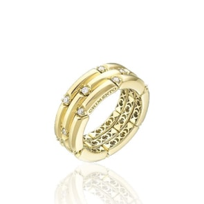 Chimento Chocolat Damenring 750 Gelbgold mit Diamanten 0.40 ct G/vs