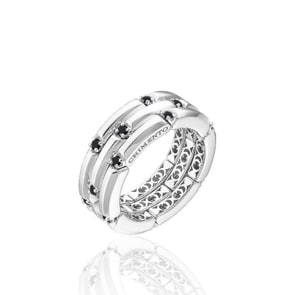 Chimento Chocolat Bague or gris 750 avec diamants noirs 0.47 ct