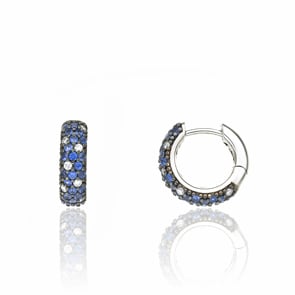 Chimento Forever Star Creolen 750 Weissgold mit Saphiren & Diamanten 0.23 ct G/vs