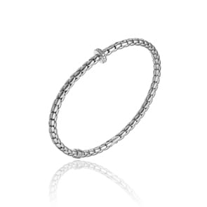 Chimento Stretch Spring Bracelet 750 White Gold with Diamonds 0.10 ct G/vs