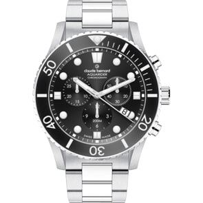 Claude Bernard Aquarider Chronograph Silbrig / Schwarz