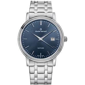 Claude Bernard Classic 39 Silbrig / Blau