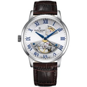 Claude Bernard Classic Automatic Open Heart Silbrig