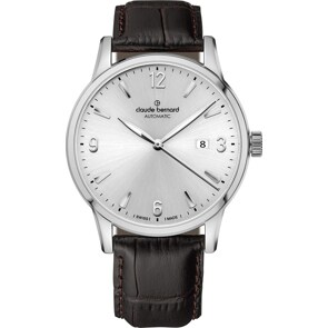 Claude Bernard Classic Automatic Silbrig / Braun