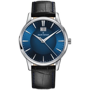Claude Bernard Classic Big Date Blau / Schwarz