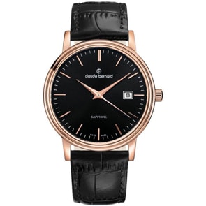 Claude Bernard Classic Gents Date Rose / Black 42mm 