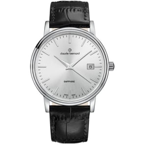 Claude Bernard Classic Gents Date Silver / Black 42mm 