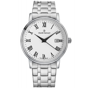 Claude Bernard Classic Gents Date Silvery / White 42mm 