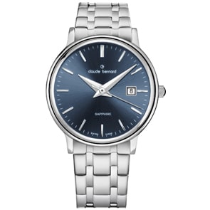 Claude Bernard Classic Ladies Silbrig / Blau